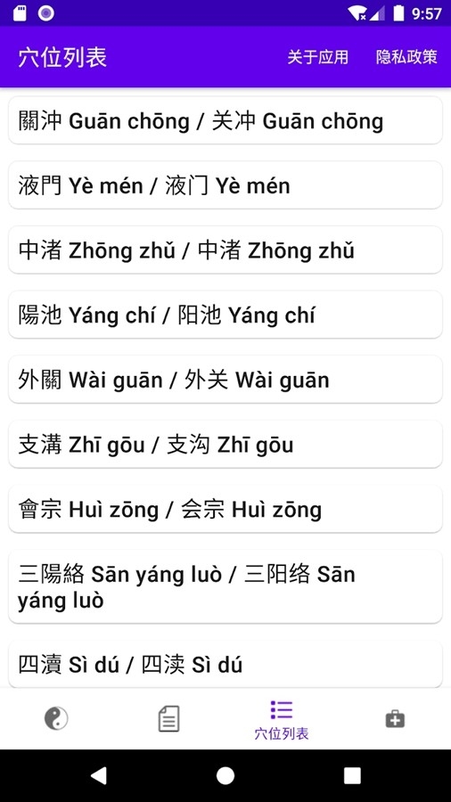 中医经络穴位流注